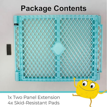 Toddleroo by North States - Superyard 2-Panel Extension: 65.5 Inch Play Yard Extension - Works with Superyard Playpens - Aqua