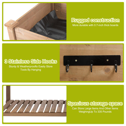 Gowoodhut Raised Garden Bed with Legs Outdoor, Elevated Garden Box with Legs, Large Storage Shelf for Vegetable, Flower, Herb, Easy to Assemble，81x23x31 in