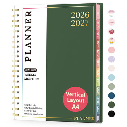 Teacher Planner 2026-2027, Forvencer Academic Planner 2026-2027, Jul 2026 - Jun 2027, 8.5"x11", Weekly & Monthly Planning Book with 7 Periods, School Agenda for Teacher Student, A4, Dark Green