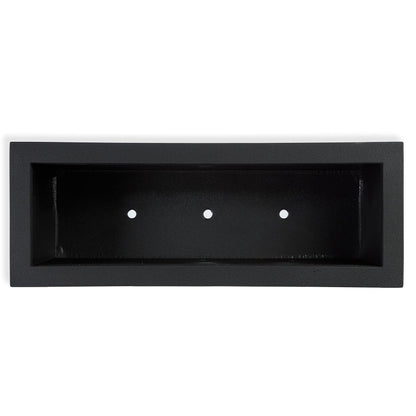 PolyStone Milan Rectangular Trough Planter – 46" x 17" x 19" – Large Lightweight Indoor/Outdoor Planter Box – Modern Stone-Look Resin – Durable All-Weather w/Drainage Holes – Made in USA – Black