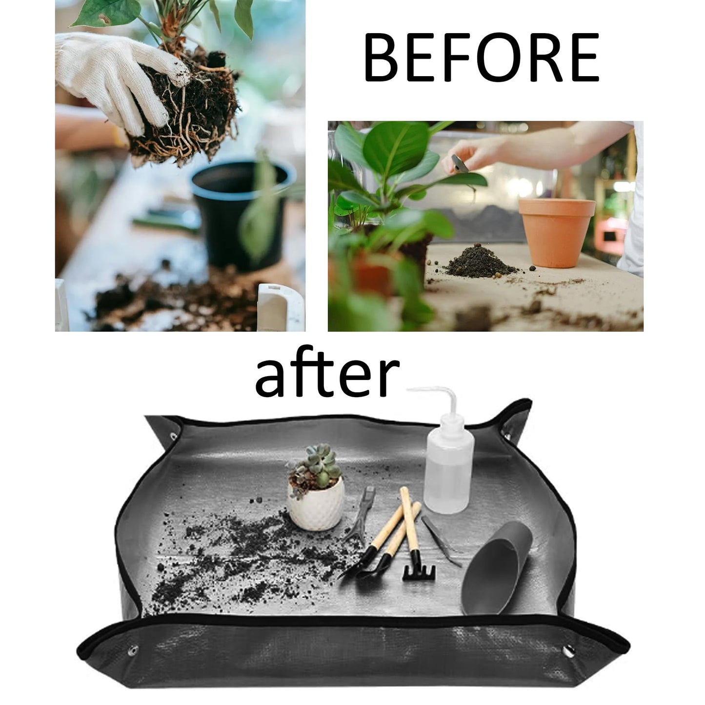 bociloy 15Pcs Succulent Tools Kit with Organizer Bag Plant Repotting Mat Mini Garden Transplanting Tools for Indoor Outdoor Miniature Plant Care