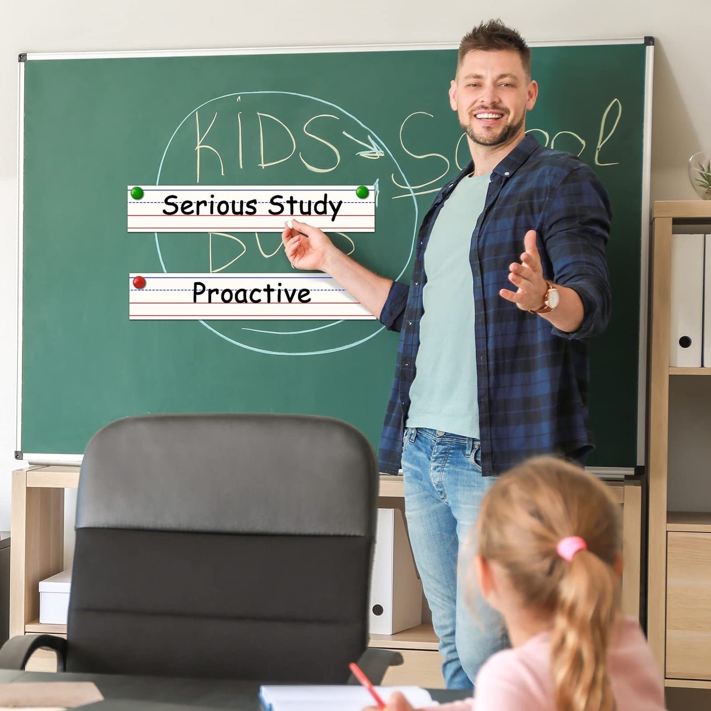 Godery 50 Pack Dry Erase Sentence Strips 16"X3" – Write and Wipe Away – Reusable Classroom Learning Tool for Your Standard Pocket Charts