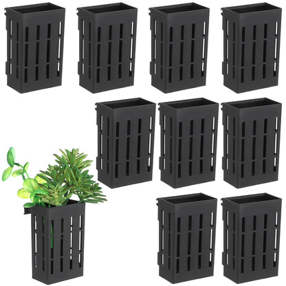 GANAZONO 10Pcs Aquarium Plant Holders Wall Hanging Fish Tank Planter Cups with Drainage Holes for Aquatic Plants 4.92X3.14X2.16In Space-Saving Aquatic Plant Basket for Fish Tank Decoration