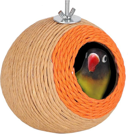 Hand Made Woven Bird Nests,Dove Nesting Box,Morning Dove Nesting Box,Coconut Shell Hatching Nesting Cage Cave for Parrots Hamster