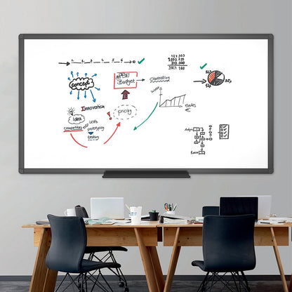 VIZ-PRO Magnetic Dry Erase White Board, 96 X 48 Inches, Black Aluminium Frame