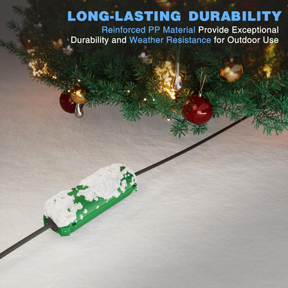 Flemoon [3 Pack] Outdoor Extension Cord Safety Cover, IPX4 Weatherproof Electrical Box to Protect Outdoor Outlet, Plug, Socket, Halloween, Christmas Holiday Decoration Light, Green