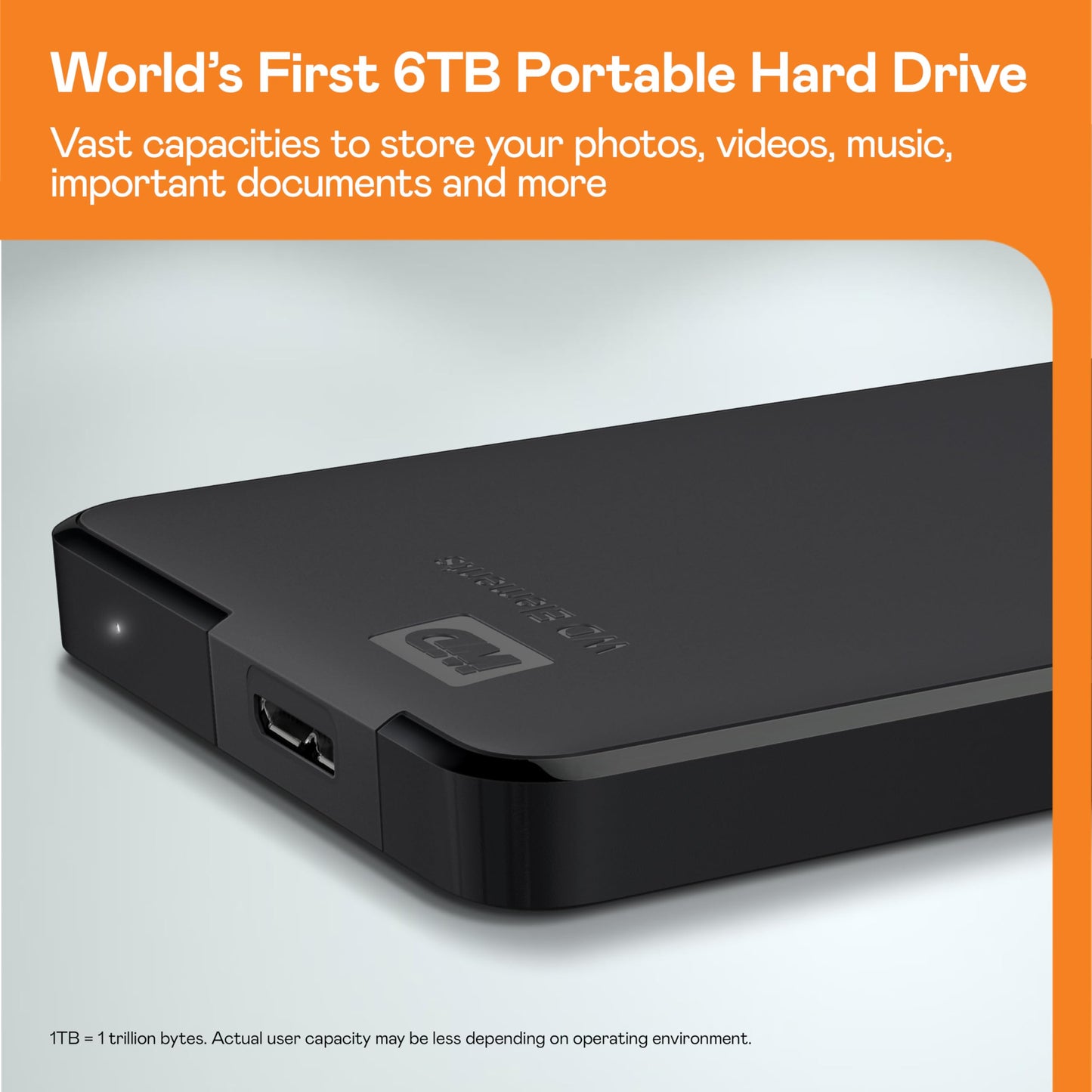 WD 5TB Elements Portable External Hard Drive for Windows, USB 3.2 Gen 1/USB 3.0 for PC & Mac, Plug and Play Ready - WDBU6Y0050BBK-WESN