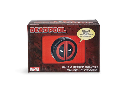Marvel Deadpool Salt and Pepper Shaker Set - Novelty Red & Black Ceramic Shakers - Cute Kitchen & Table Accessories - Funny Seasoning Holder - Home Cooking Items - Superhero Movie & Comic Stuff Gifts