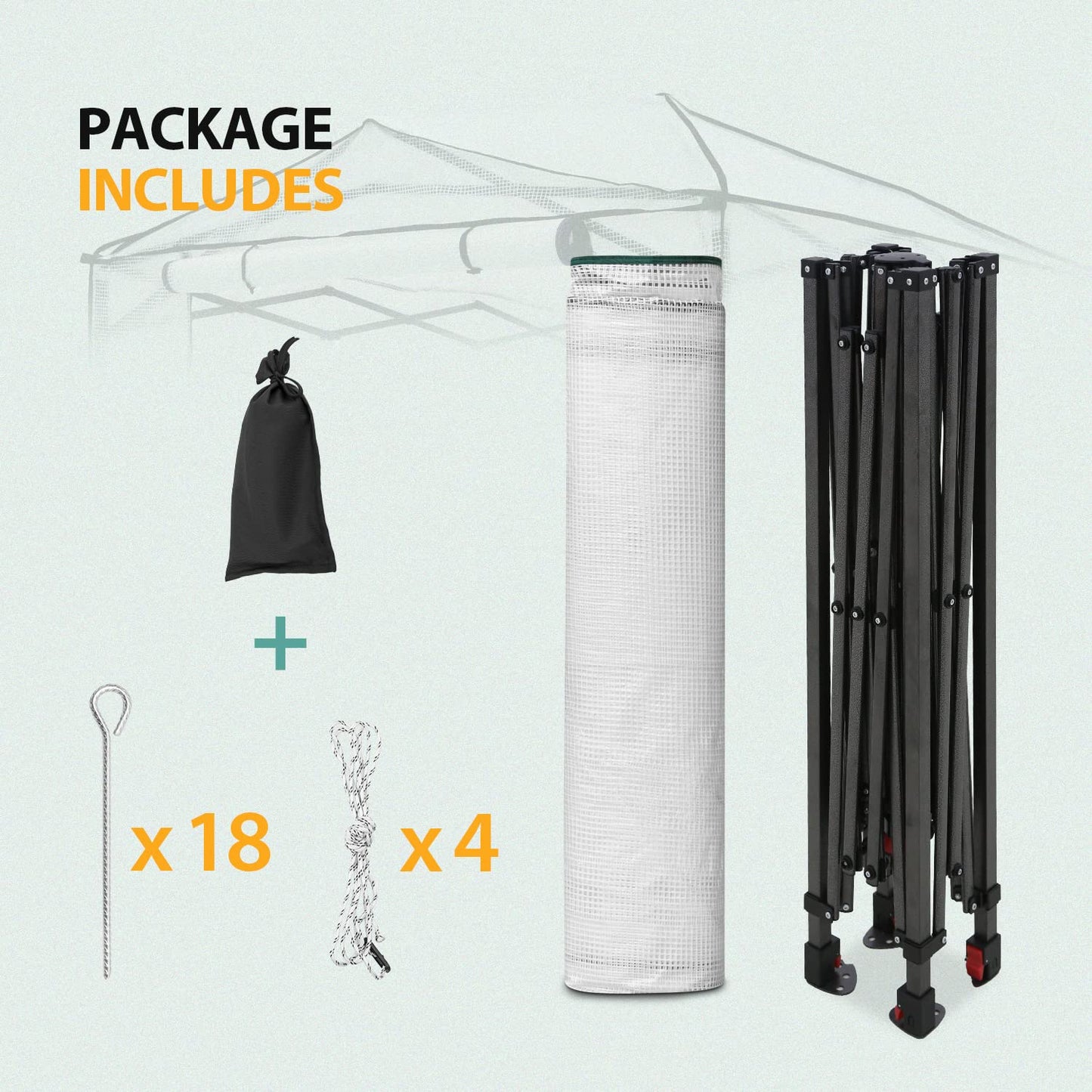EAGLE PEAK 8x6 Portable Walk in Greenhouse, Pop Up Indoor Outdoor Greenhouse, Green House Kit with Zippered Roll-Up Doors and Windows, PE Cover, Clear/White