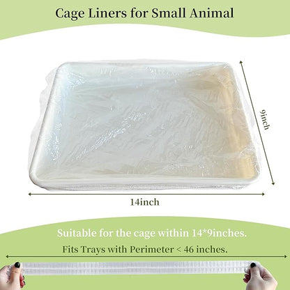 upcessory Disposable 50 pcs Small Animal Cage Liners, Rabbit Tray Film Liner Bunny Litter Pan Bags Guinea Pig Cage Toilet Plastic Film for Bird Hamster Chinchilla Hedgehog