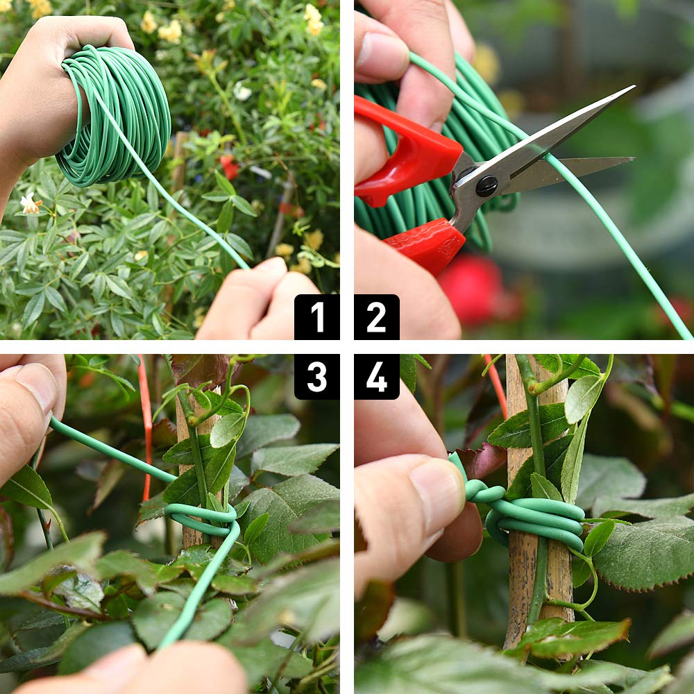 PGarden-EZ Green Soft Twist Tie Tomato Plant Tie TPR Garden Supply, for Supporting Plants and Home Organizing (65.6 feet/20 Meters)