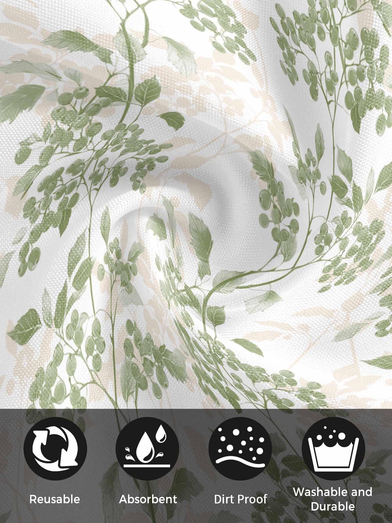 Sage Green Leaves Cloth Napkins Set of 6 - Washable Dinner Napkins Reusable Table Napkins for Home Party Weeding Dining Table Setting Decoration,Oversized 20"x20" Wildflower Herbs Floral Spring Summer