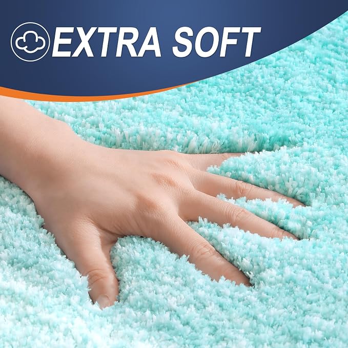 OLANLY Large Bathroom Rugs Mat 40x24, Extra Soft Absorbent Microfiber Bath Rugs, Rubber Backing, Quick Dry, Machine Washable Bath Mats for Bathroom Floor, Tub and Shower, Home Decor Accessories, Teal
