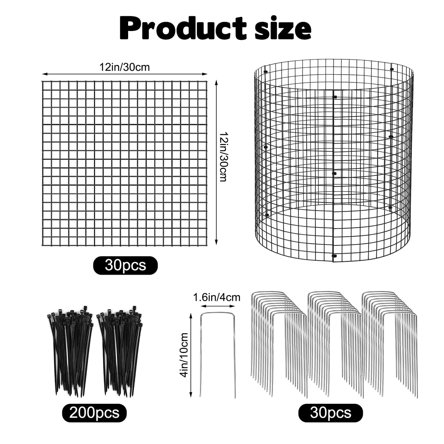 YEXEXINM 10 Pack Garden Plant Protectors from Animals 12"x12" Wire Plant Protectors with Ground Stakes&Nylon Tie Metal Plant Cage to Keep Animals Out Chicken Wire Cloche for Flower Vegetable