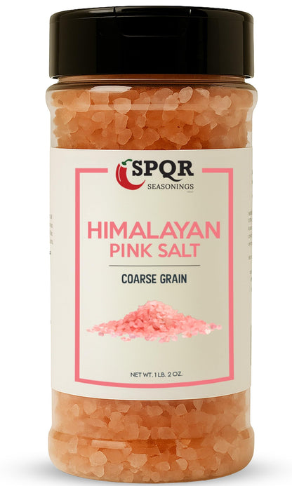 Himalayan Pink Salt Coarse Grain XL 1.2 lb. Bottle Grinder Refill Nutrient and Mineral Dense Salt Crystals by SPQR Seasonings