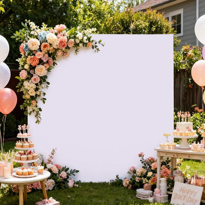 6.6FT x 6.6FT White Square Backdrop Cover for Party Decorations