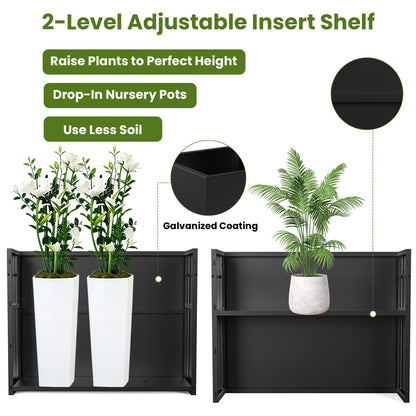 Nexum 30 Inch Tall Metal Planter Box for Outdoor/Indoor Use, Heavy Duty Galvanized Steel Vertical Planter, Modern Large Planter Boxes for Front Door, Porch & Patio (Rectangular Tall Planter)
