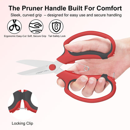 Florist Scissors – Japanese 420 J2 Stainless Steel Blades, Sharp Precision Shears for Flower Arranging, Stem Cutting & Crafting | Ergonomic Grip
