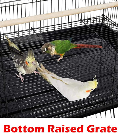55" X-Large 3/8-Inch Tight Bar Spacing Multiple Flight Bird for Small Size Aviary Budgie Canary Finch Breeding Cage with Removable Rolling Stand