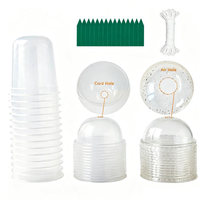 ORIMERC 15 Set Nursery Pots with Humidity Dome, Clear Nursery Pots with Drainage, Self Watering Small Plant Pots, Seedling Pots for Plants, Seed Starter Pots for Planting Vegetables Fruit (Thick)