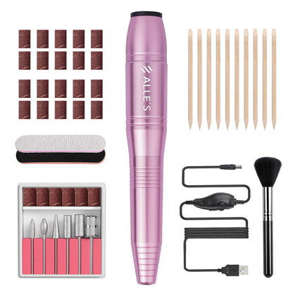 20000RPM Electric Nail Drill Compact Portable Efile Professional Manicure Pedicure Nail File Drill Kit for Acrylic, Gel Nails and Home Salon Use