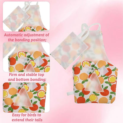 4 Pcs Bird Diaper, Reusable Pet Bird Diapers Parrot Flight Suit with Waterproof Inner Layer Adjustable Parakeet Diaper Washable for Parakeet Cockatiel Mini Macaw Budgie Canary Size L