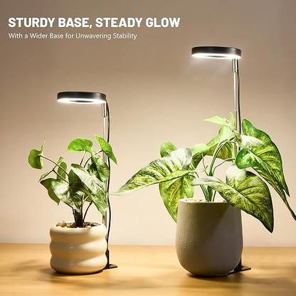 LBW Grow Light for Indoor Plants, Full Spectrum Plant Light with Base, Height Adjustable Plant Growing Lamp with Auto On/Off Timer 6/8/12/16H,3 Colors,5 Dimming Levels, for Small Plants, Black,5 packs