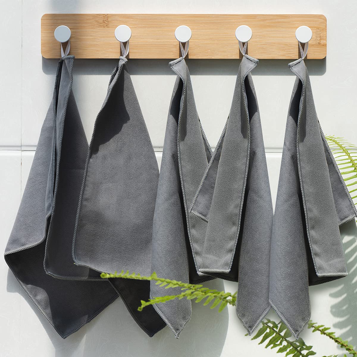 MAKUANG 8 Pack Microfiber Screen Cleaning Cloth,Premium Double-Sided Suede Microfiber Cloths for Glasses,Lenses,Computer,Phone,TV,Electronic Device Screens Wipes Cloth,12 x 12 Inches,Grey