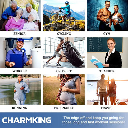 CHARMKING Compression Socks for Women & Men (8 Pairs) 15-20 mmHg Graduated Copper Support Calf Socks are Best for Pregnant, Nurses - Boost Performance, Circulation, Knee High Wide Calf(S/M, Multi 17)