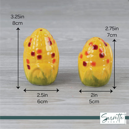 Novelty Ceramic Vegetable Salt and Pepper Shakers Set - Indian Corn