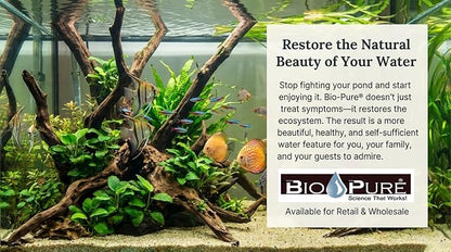 Bio-Pure Pond & Aquarium is (Whey) Better. Ask Rufus: Why is Bio-Pure with (DPW) Better? – 50/50 Dual-Action for Water Clarity + Bottom Waste/Sludge - Treats up to 28,000 gal. (Microbe Nutrition)