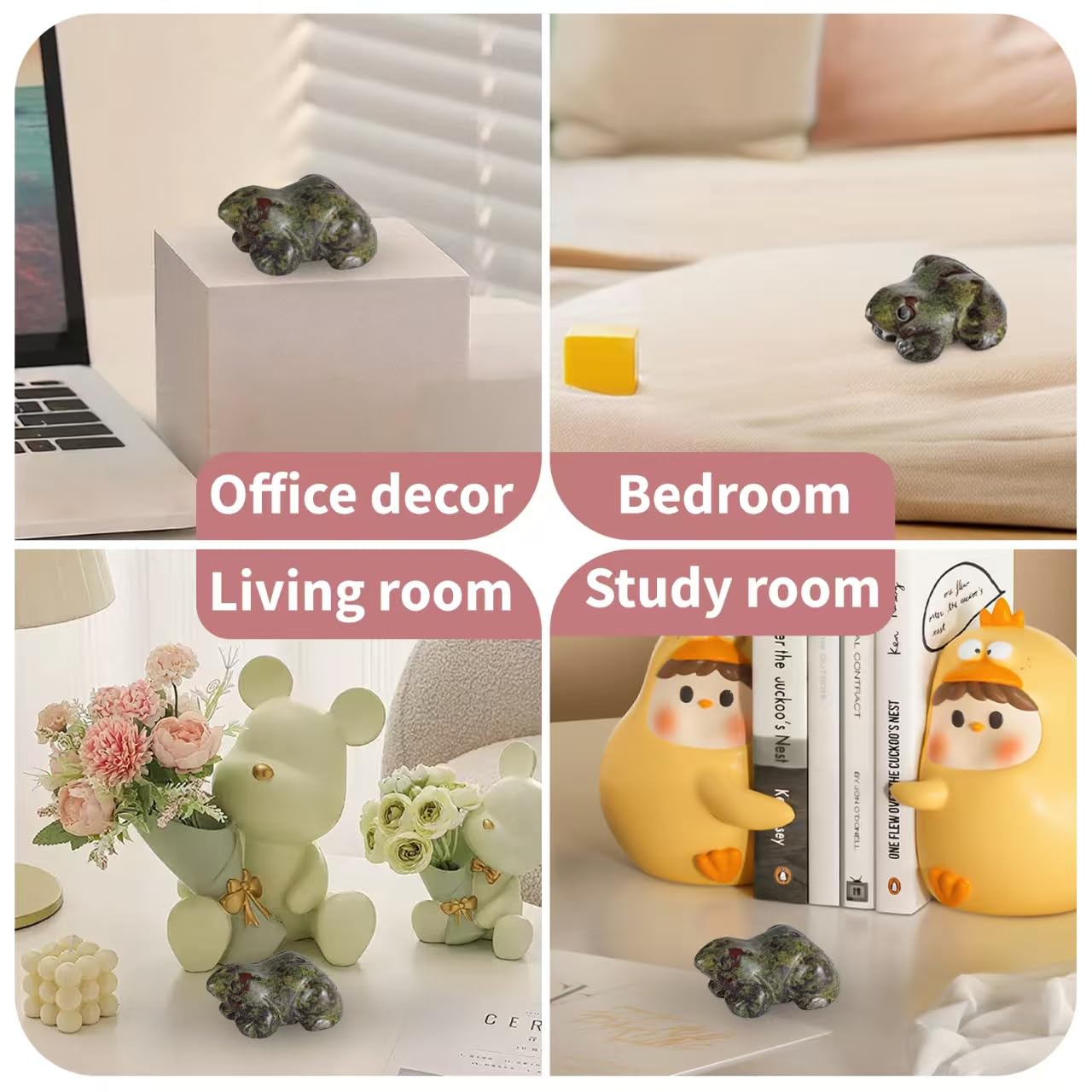 Bosfante 2" Dragon Blood Stone Frog Statue for Vitality & Strength,Frog Figurine for Transformation,Fertility & Abundance,Frog Decor for Homes & Offices