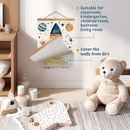 Solar System Poster Wall Art Set of 2, The Planets Wall Decor Wood Hanger, Space Classroom Decor, Outer Space Planets Poster for Boys and Girls Nursery, Bedroom, Playroom, Toddler and Kids Room Decoration12x16Inch(Solar system)