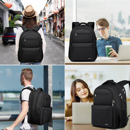 LIBENED School Backpack for Teen Boys Mens, 15.6 Inch Laptop Backpack, College High School Book Bag for Students, Black