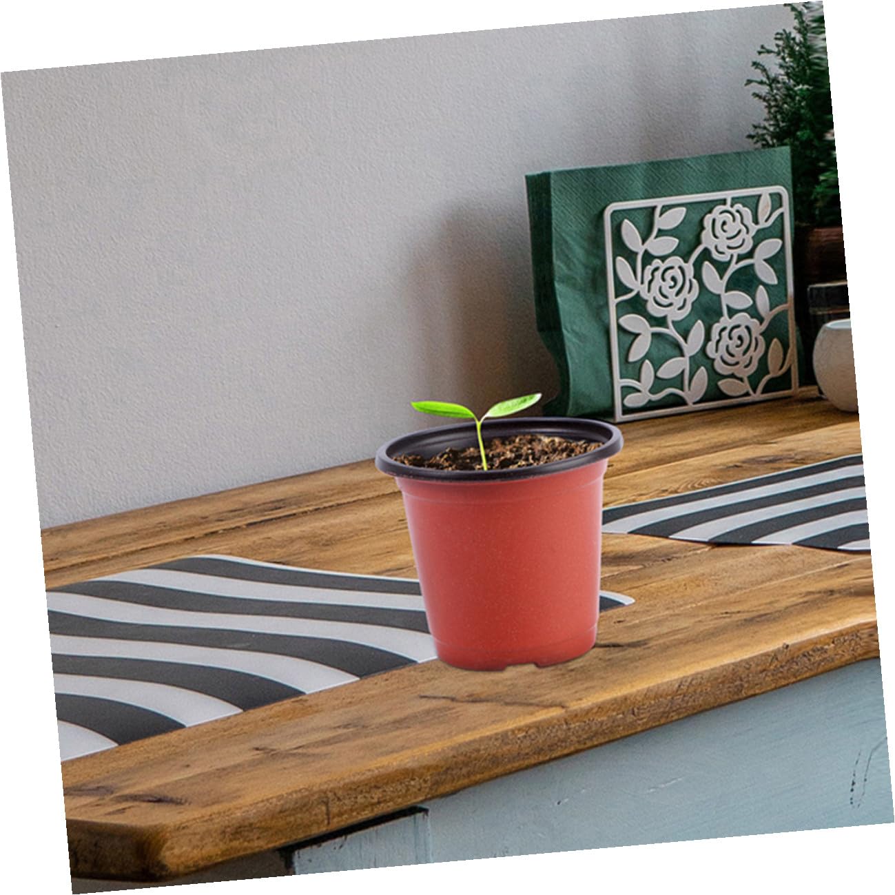 TIDTALEO 120pcs Plastic Nursery Pots with Drainage Holes Dual-Color Seedling Planter Cups for Strawberry Propagation and Plant Growth in Garden and Indoor Use