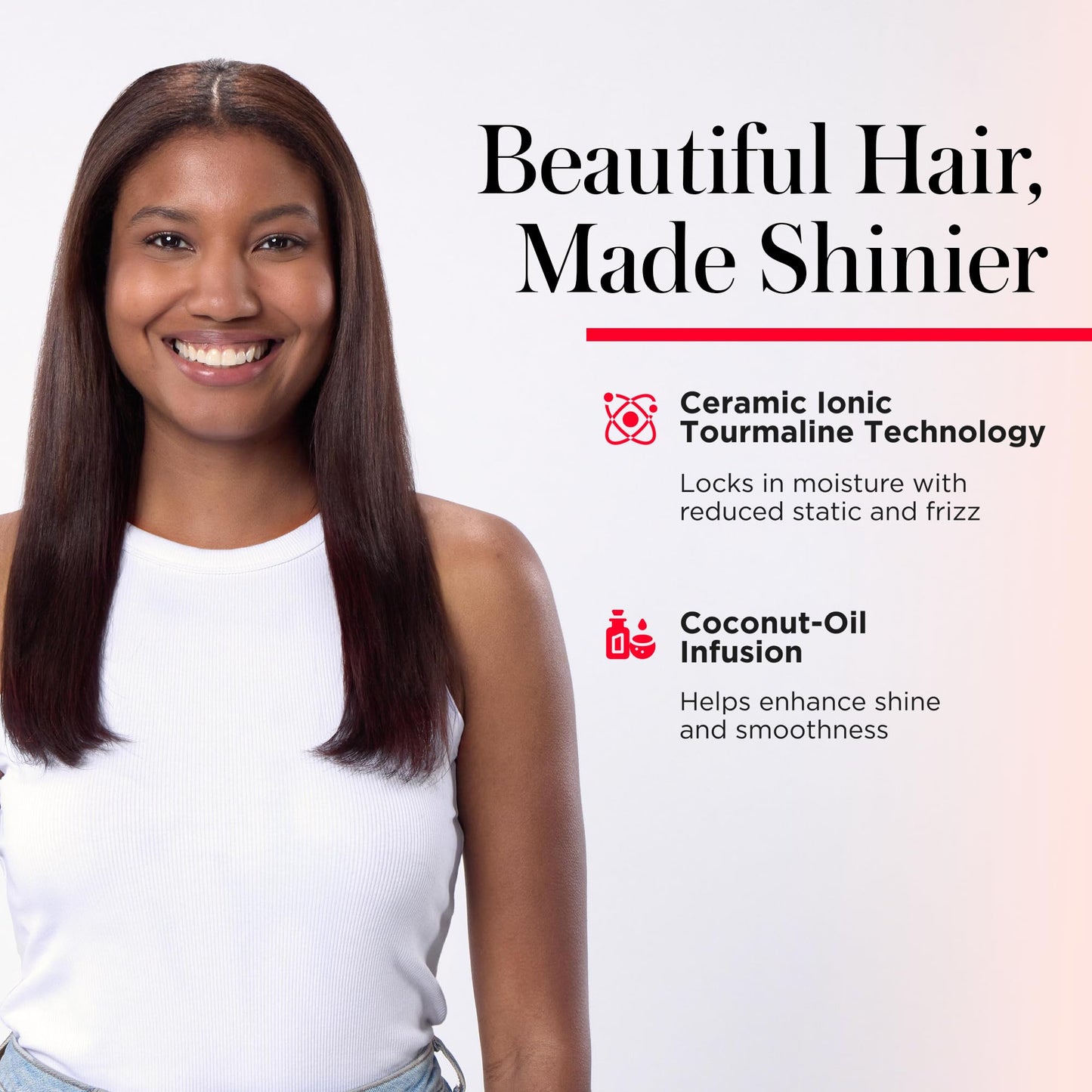 REVLON Salon One-Step Straight and Shine Heated Brush for Visibly Shinier, Smoother Hair | Hair Straightener That Revives Second Day Hair with an Ion Generator That Helps Reduce Frizz