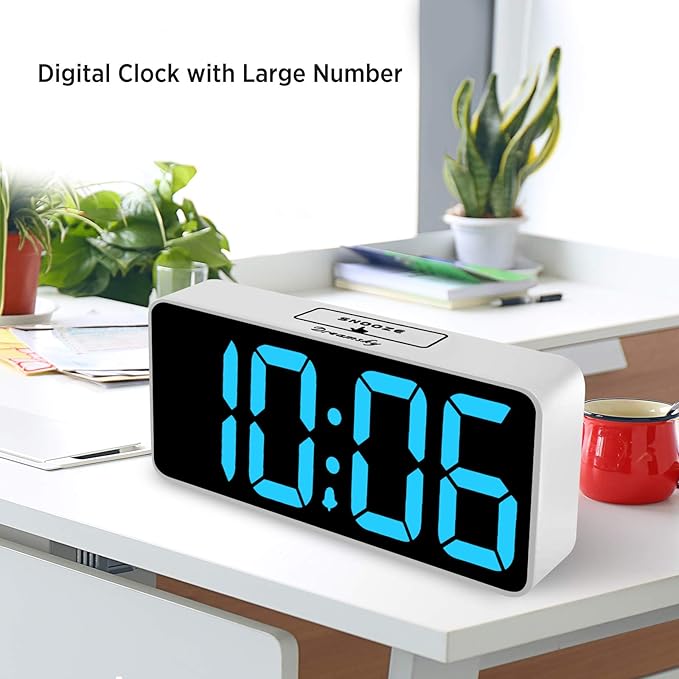 DreamSky Large Digital Alarm Clock Big Number for Seniors/Visually Impaired | 9 Inches Electric Clocks for Bedroom, Jumbo Display Fully Dimmable Brightness, USB Ports, Adjustable Alarm Volume