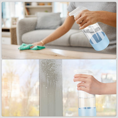 Worldgsb 2 Pack Glass Spray Bottles with Silicone Sleeve, 16 oz Empty Refillable Containers with Adjustable Spray Nozzles, Spray Bottles for Hair, Cleaning Solutions and Plants Blue