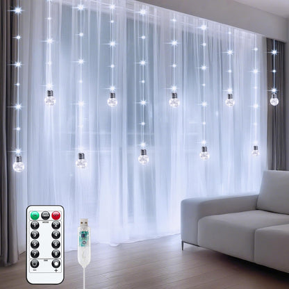 Minetom 200 LED Fairy String Lights, USB Powered, Waterproof, Pure White, for Christmas, Wedding, Party, Bedroom Decoration
