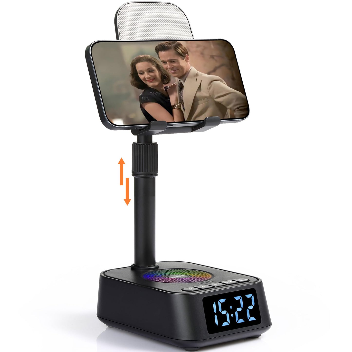 ASEAT Gifts for Men Women, Adjustable Phone Stand Bluetooth Speaker, Birthday Gifts Him Husband, Phone Holder for Kitchen Desk Bedroom, Cool Tech Gadget for Dad Mom Boyfriend, Christmas Ideal