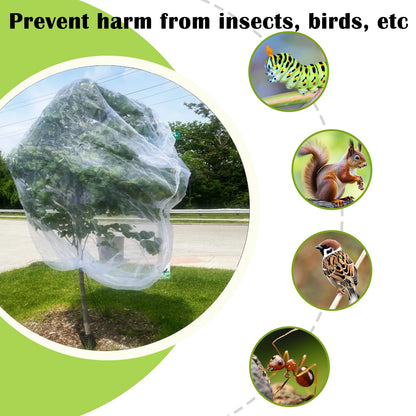 8'x8' Fruit Tree Netting for Squirrels and Birds with Zipper, Large Fruit Tree Covers to Protect Fruit from for Fruit Trees (White)