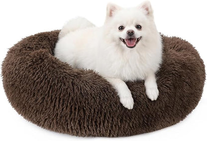 MIXJOY Orthopedic Dog Bed Comfortable Donut Cuddler Round Pet Beds Ultra Soft Washable Dog and Cat Cushion Bed (23'', Coffee)