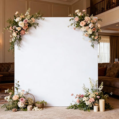 6.6FT x 6.6FT White Square Backdrop Cover for Party Decorations