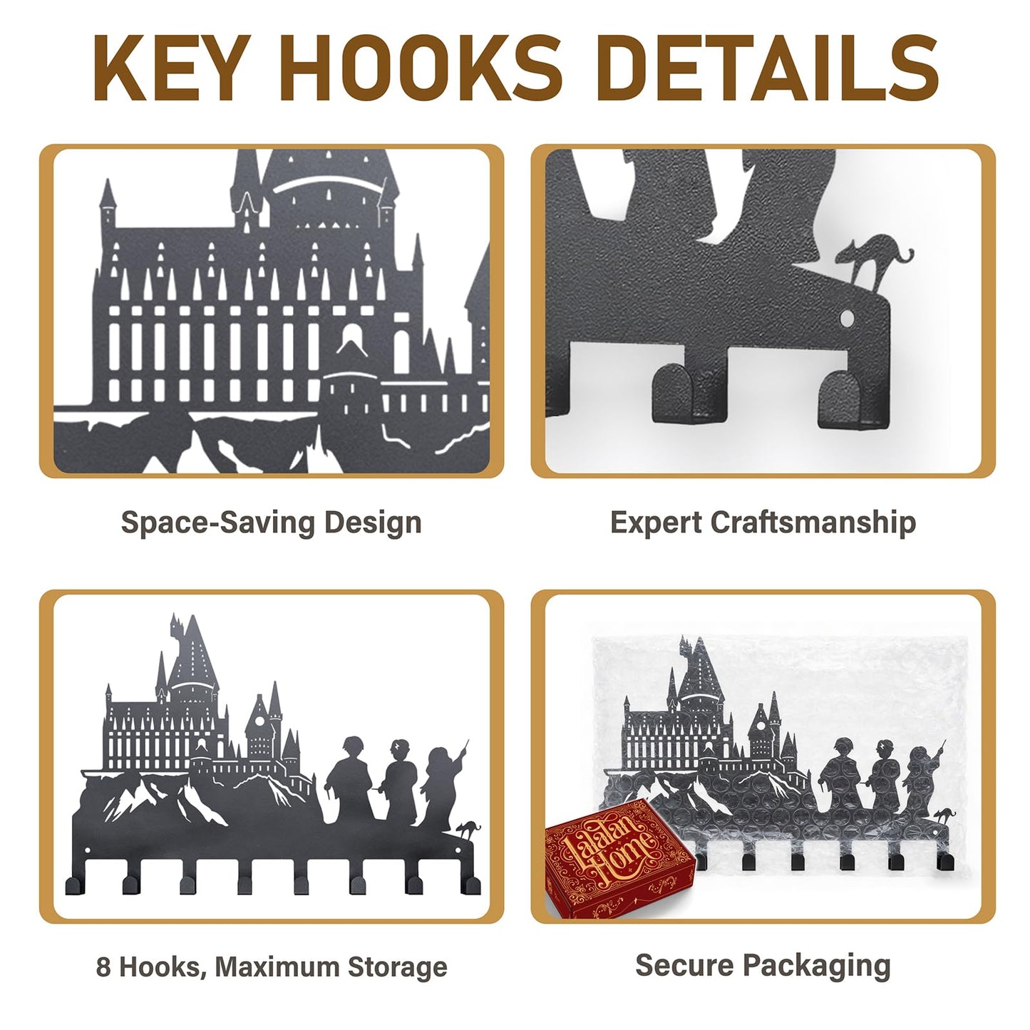 LALALANHOME Magic Castle Silhouette Key Holder