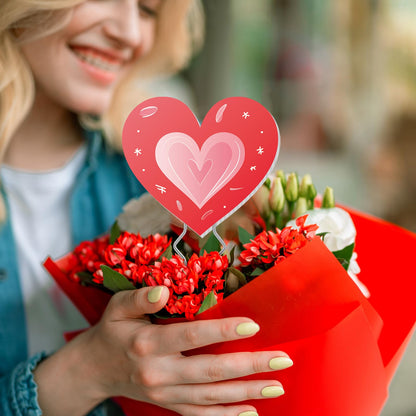 Briwooody 6 Pcs Valentine's Day Heart Planter Stake Hollow Heart Garden Metal Stake Sign Corrugated Plastic Valentine's Day Outdoor Decor for Indoor Outdoor Patio Plant Pot, Flower Bed(Classic Style)