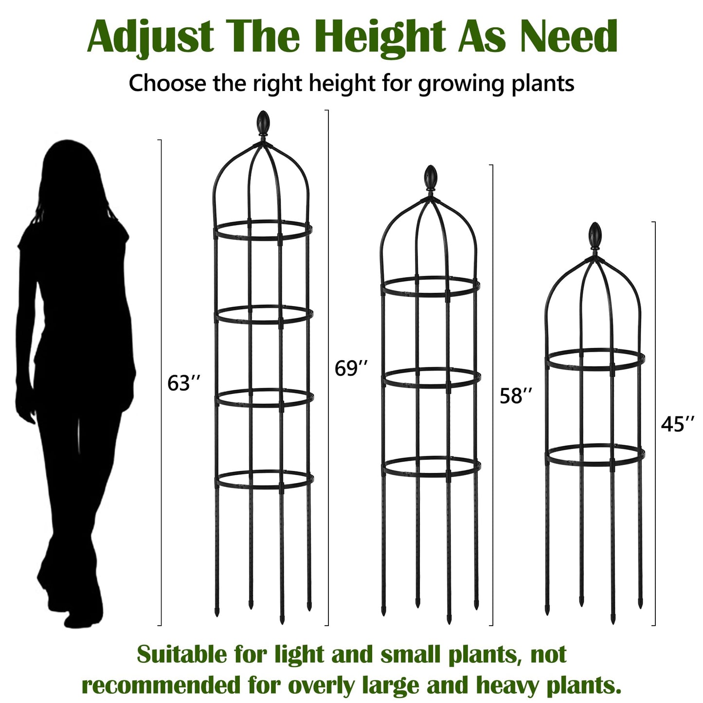 Garden Obelisk Trellis for Climbing Plants Outdoor 6 Ft Rose Bush Round Trellis for Pots Rustproof Metal Pipe with Plastic Coated Plant Flower Trellises for Clematis Vine Jasmine Support
