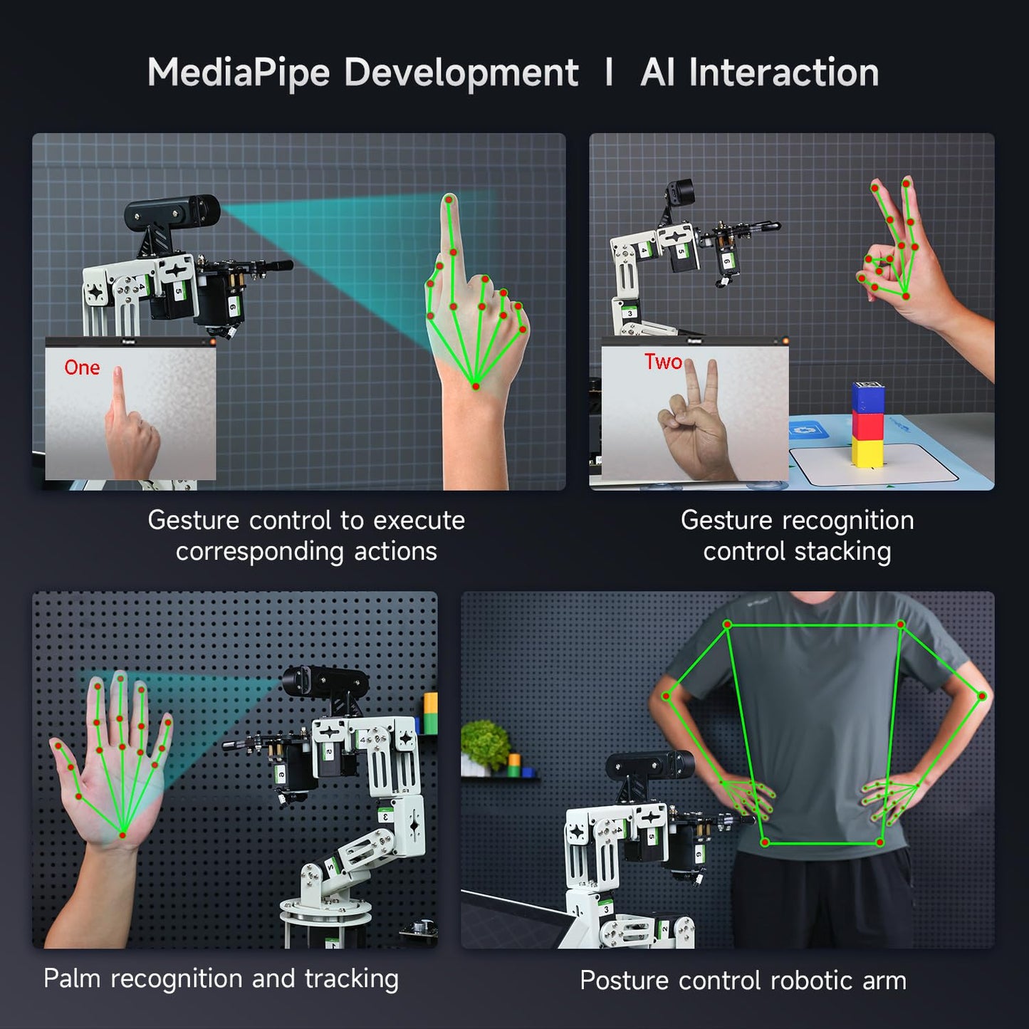 Yahboom 6DOF Programming Robotic Arm Kit 3D Adaptive Gripping, Embodied Intelligence Large AI Model for Mechanical Engineers Python (Standard-Nano 4GB)