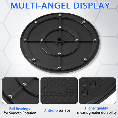 2 Pcs (8 Inch) Heavy Duty Rotating Swivel Stand - Lazy Susan with Steel Ball Bearings for Model Base/Rotating Plants/Crafts Stand Monitor/TV/Monitors/Potted Plants (360˚ Rotation)