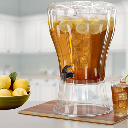 Buddeez 3.5 Gallon Beverage Dispenser with Stand - BPA-Free Tritan Drink Dispenser with Spigot, Ice Cone & Chalkboard Label for Parties, Weddings and Events