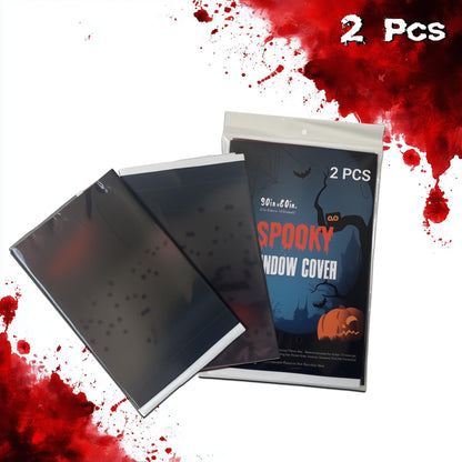 2PCS Halloween Giant Spooky Scary Window Posters - Creepy Party Decoration Haunted House Door Cover Creepy School Dormitory Window Cover 60" x 60"